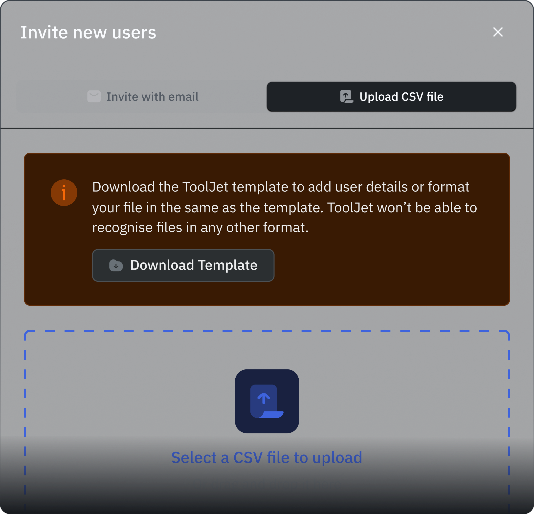 Bulk import via CSV