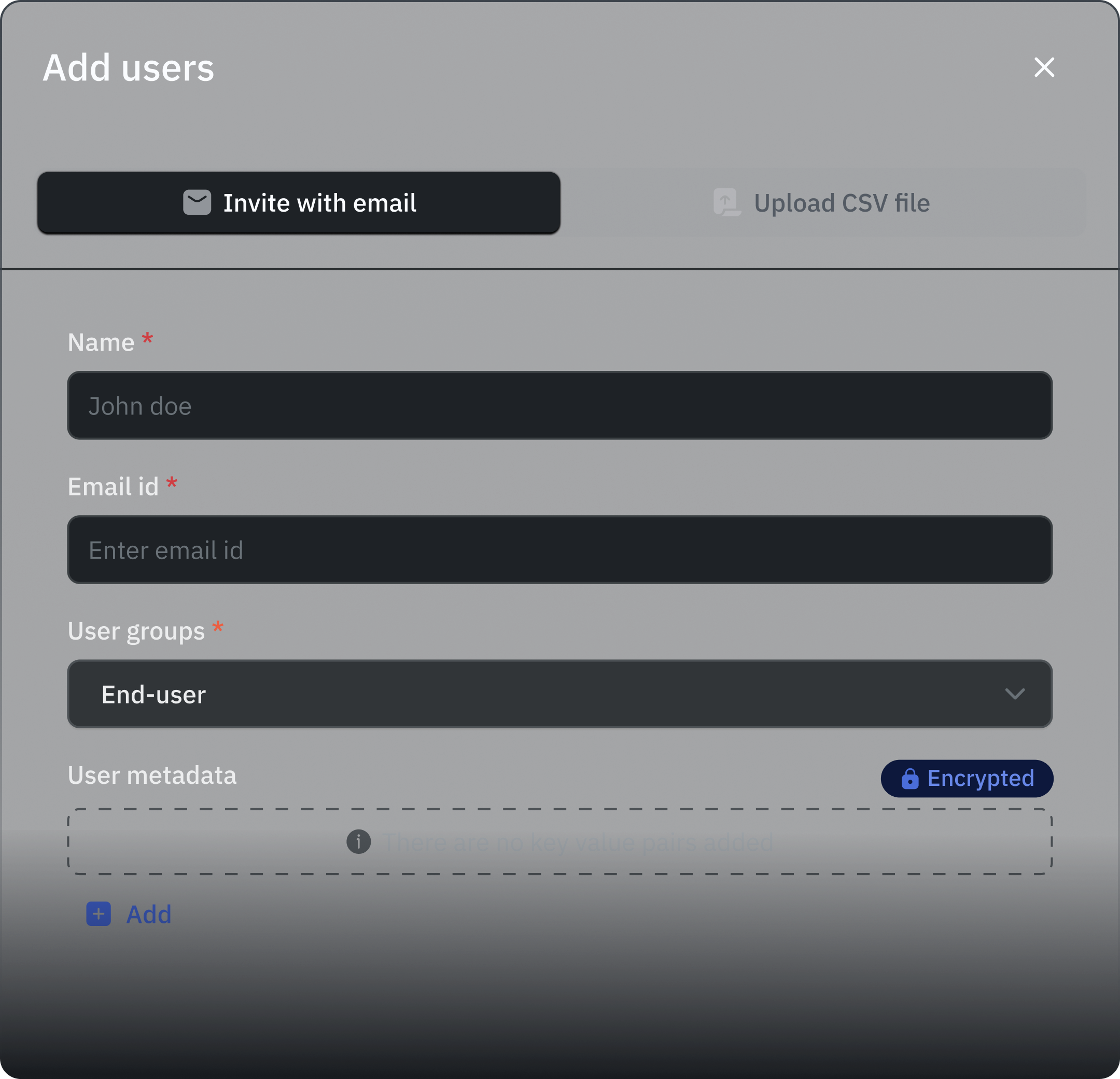 User metadata
