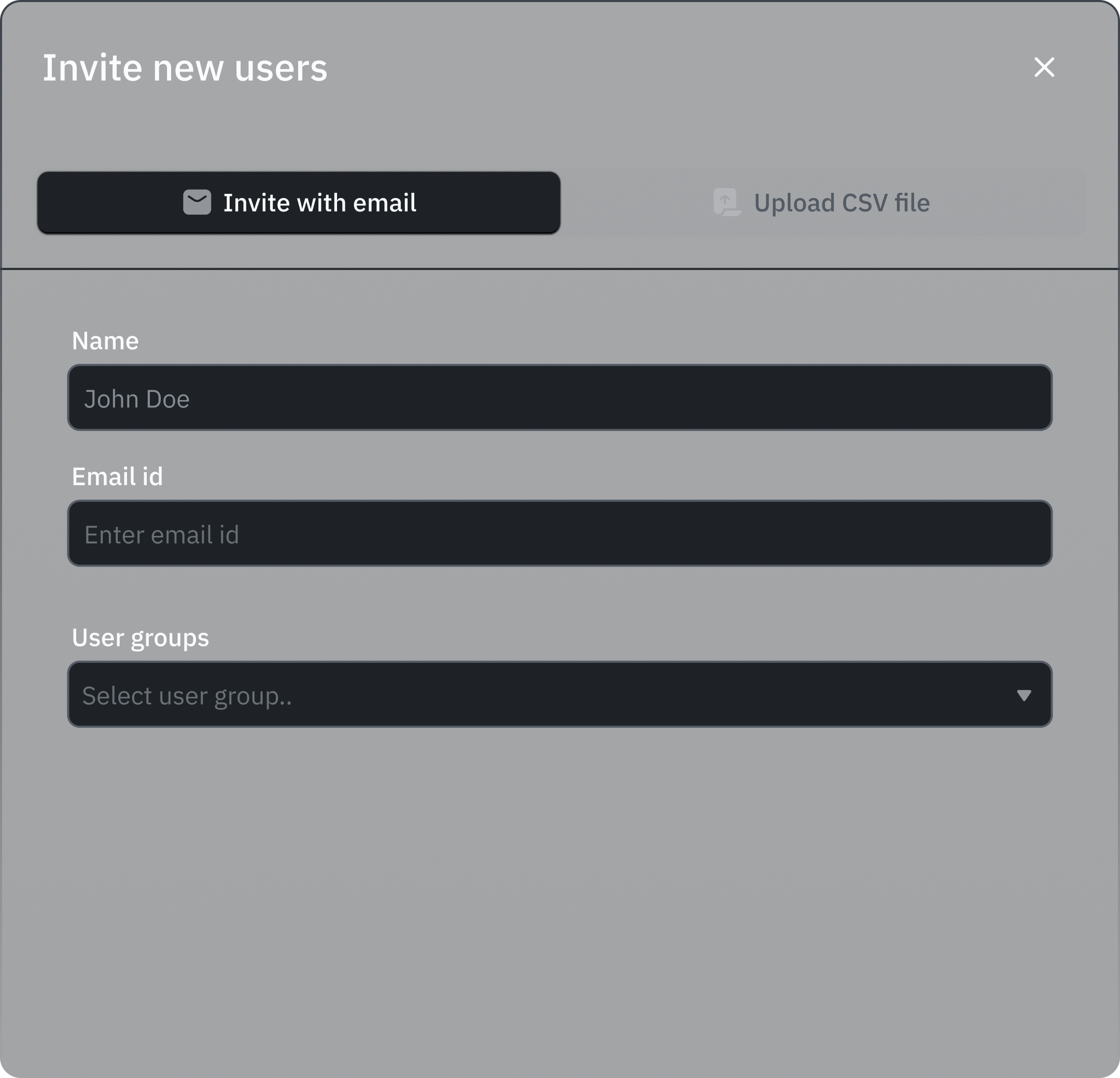 Email invites with role assignment