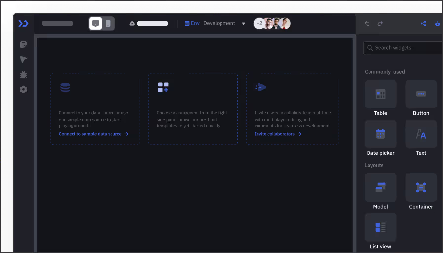 Build frontends fast with a drag-and-drop interface.